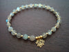Women's Labradorite Strength & Intuition Lotus Mala Bracelet