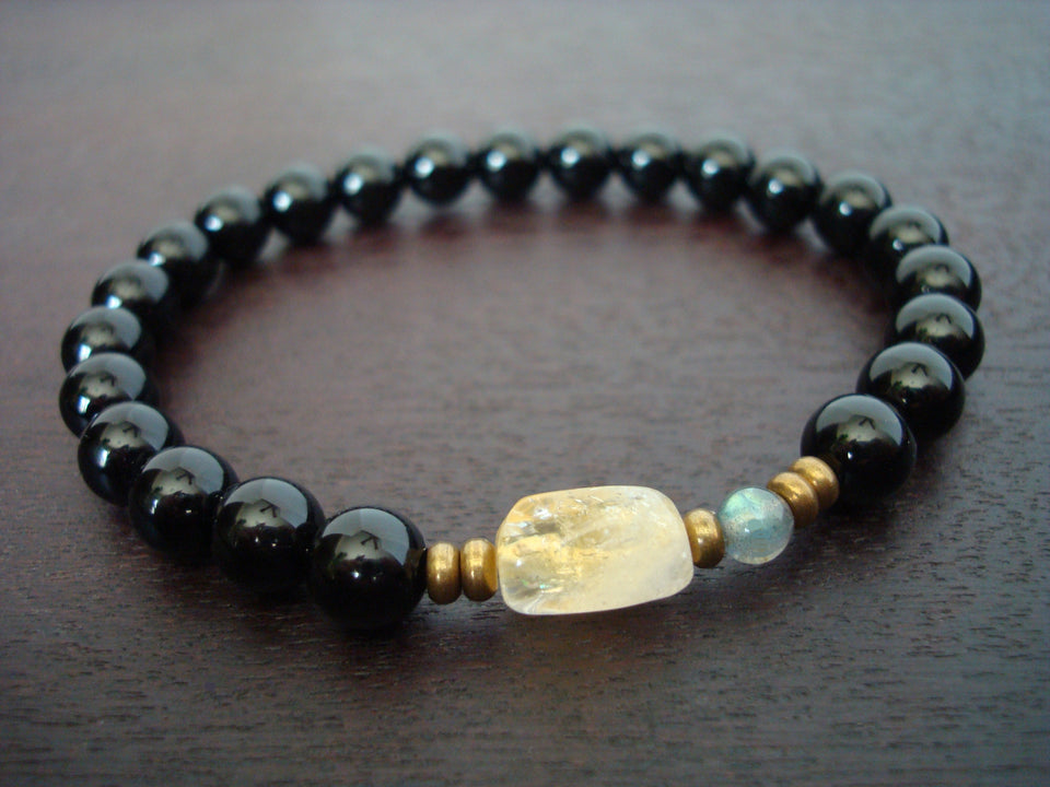 Men's Citrine Strength & Good Fortune Mala Bracelet