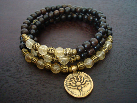 Women's Citrine Good Fortune Lotus Mala