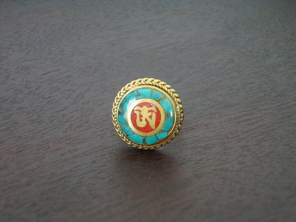 Tibetan Turquoise Om Ring