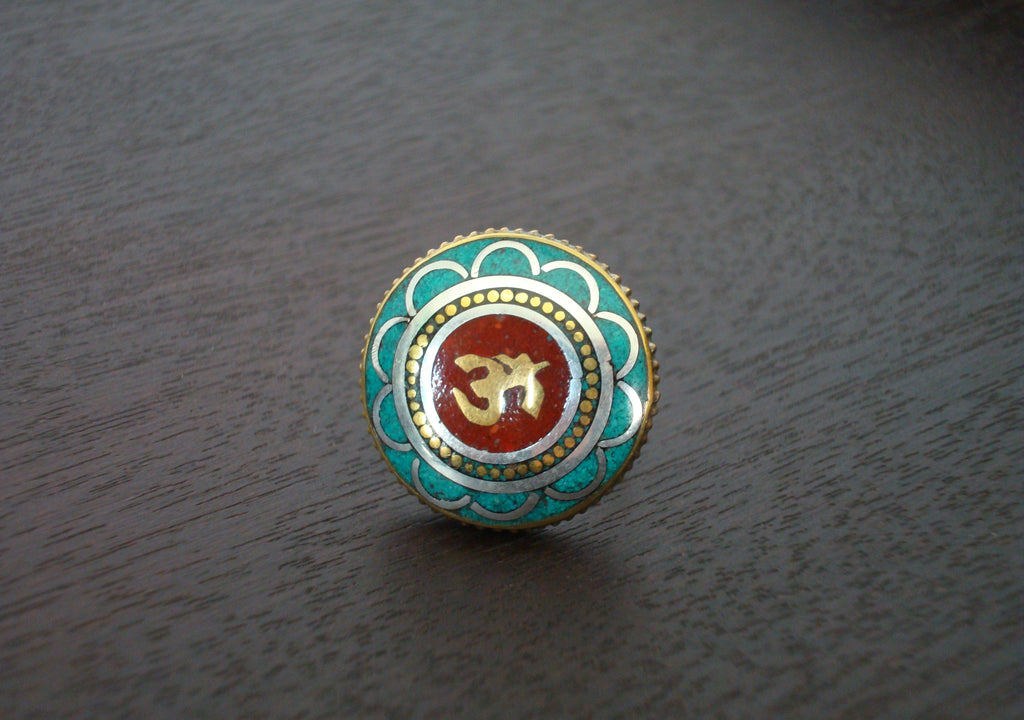 Turquoise Om Ring