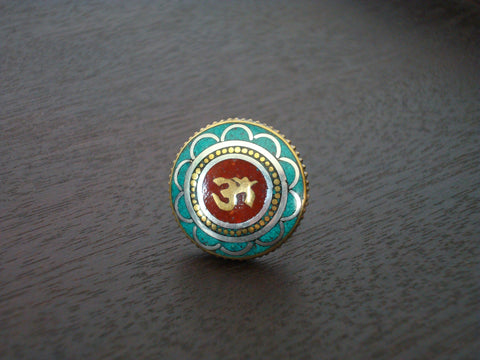 Turquoise Om Ring