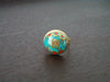 Tibetan Turquoise & Coral Om Ring