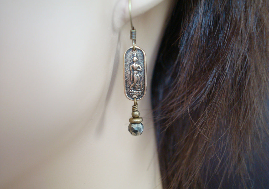 Women's Buddha Pyrite Earrings