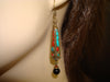 Women's Tibetan Turquoise Onyx Earrings