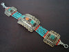 Tibetan Turquoise & Coral Bordered Bracelet