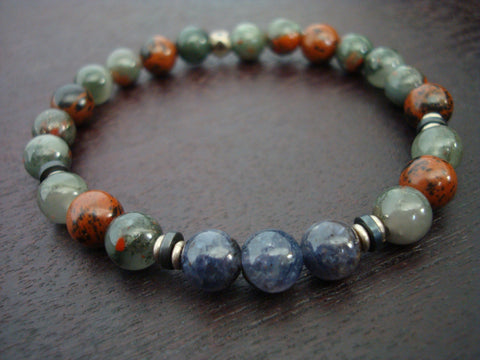 Men's Water Sapphire Attraction & Intuition Mala Bracelet