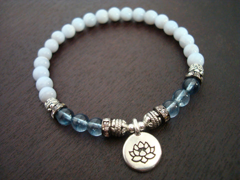 Women's Blue Lace Agate Grace & Inner Wisdom Bracelet
