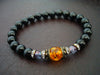 Women's Blue Tiger's Eye & Amber Stability & Prosperity Bracelet