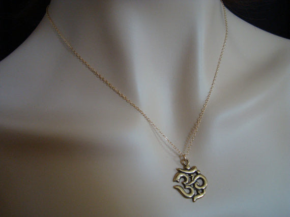 Bronze Om Necklace