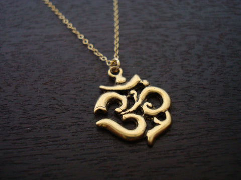 Bronze Om Necklace