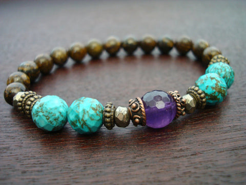 Women's Amethyst Spiritual Protection Mala Bracelet