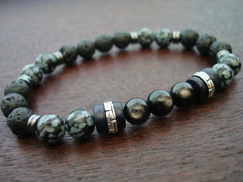 Men's Hypersthene Spiritual Protection & Insight Mala Bracelet