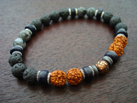 Men's Spiritual Protection & Grounding Mala Bracelet