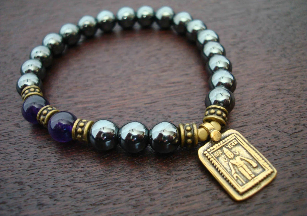 Men's Amethyst Mental Clarity & Spiritual Stability Mala Bracelet