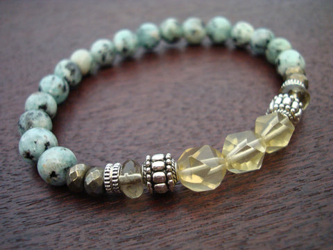 Women's Lemon Quartz Prosperity & Spiritual Wealth Mala Bracelet