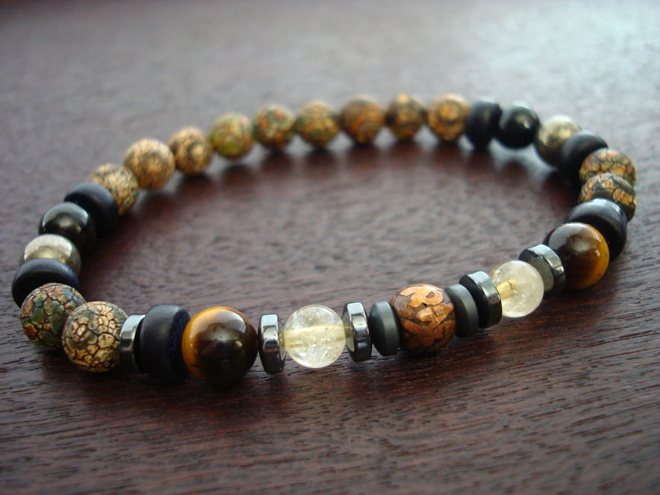 Men's Lotus Mantra Compassion, Luck, & Balance Mala Bracelet