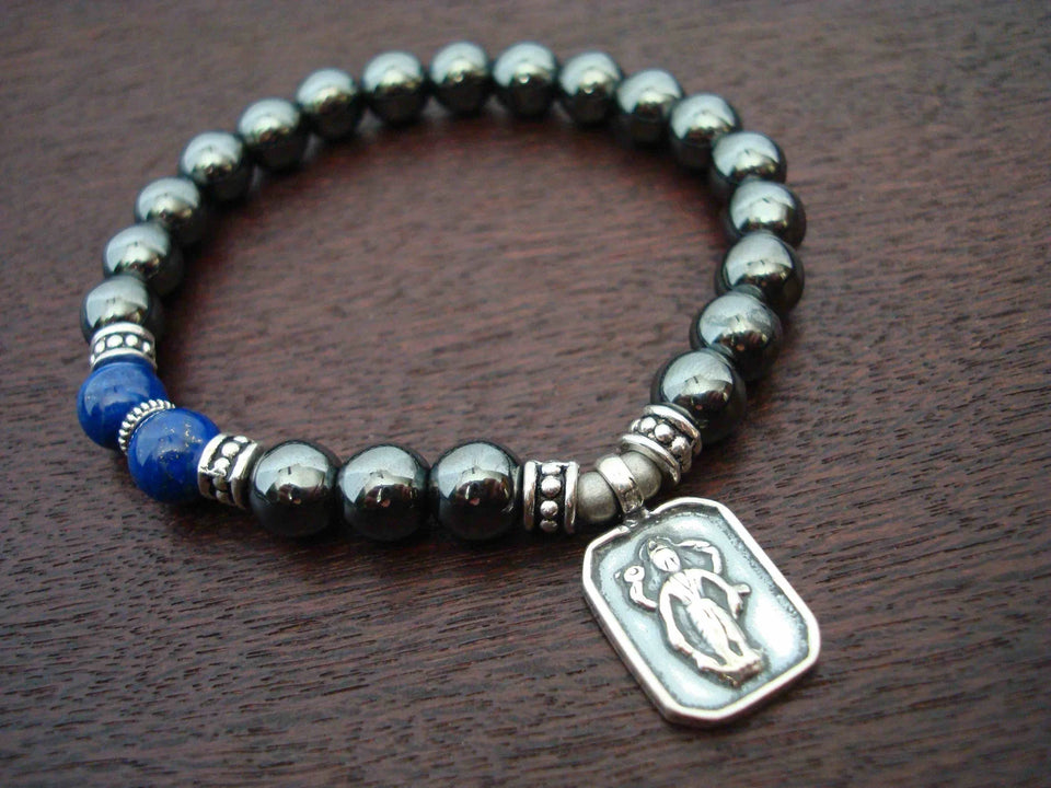 Men's Lapis Mental Clarity & Good Fortune Mala Bracelet