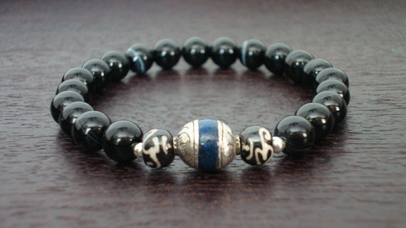 Men's Lapis Strength & Wisdom Mala Bracelet