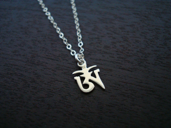 Sterling Silver Tibetan Om Necklace | औं 5th Element Yoga