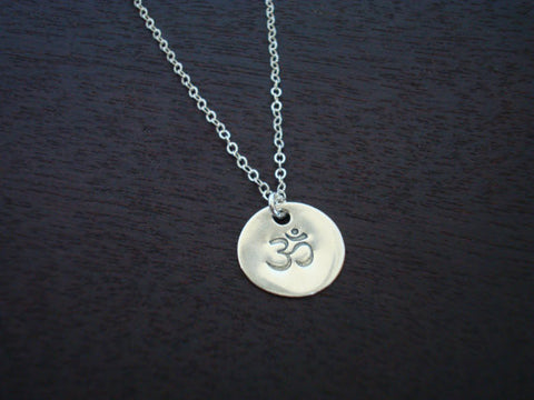 Sterling Silver Om Necklace