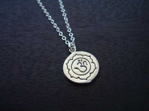 Sterling Silver Om Necklace