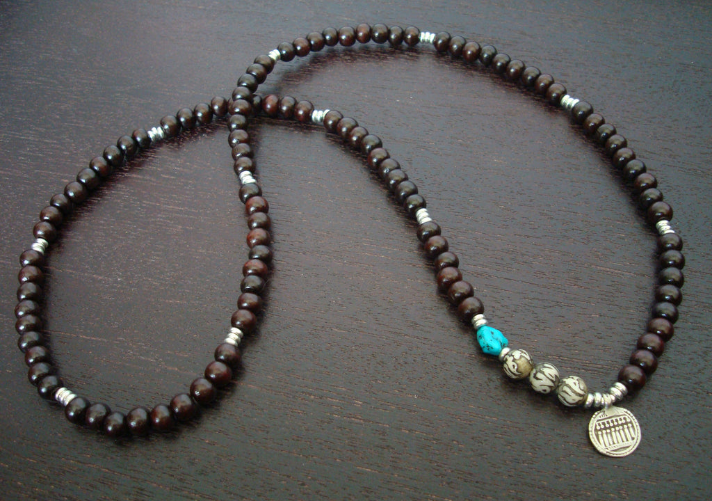Turquoise Red Sandalwood Goddess Mala