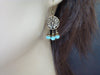 Women's Blue Opal Lotus Earrings