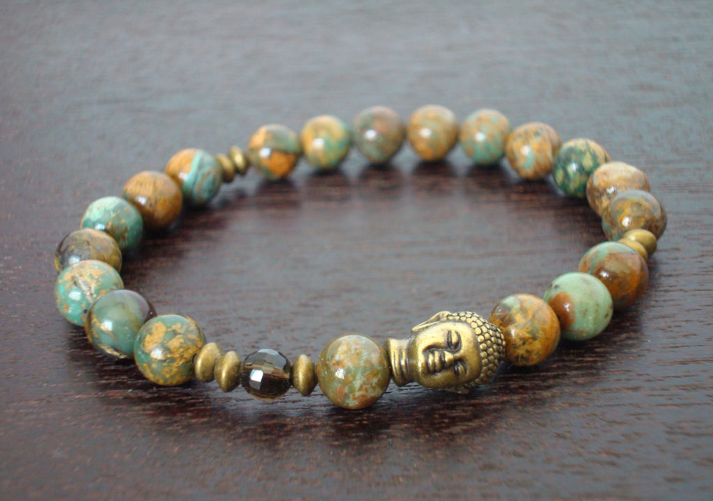 Women's Green Opal Akasha Mala Bracelet