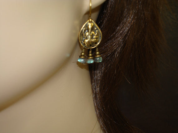 Women's Labradorite Ganesha Earrings