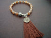 Women's Sunstone Tassel Mala Bracelet